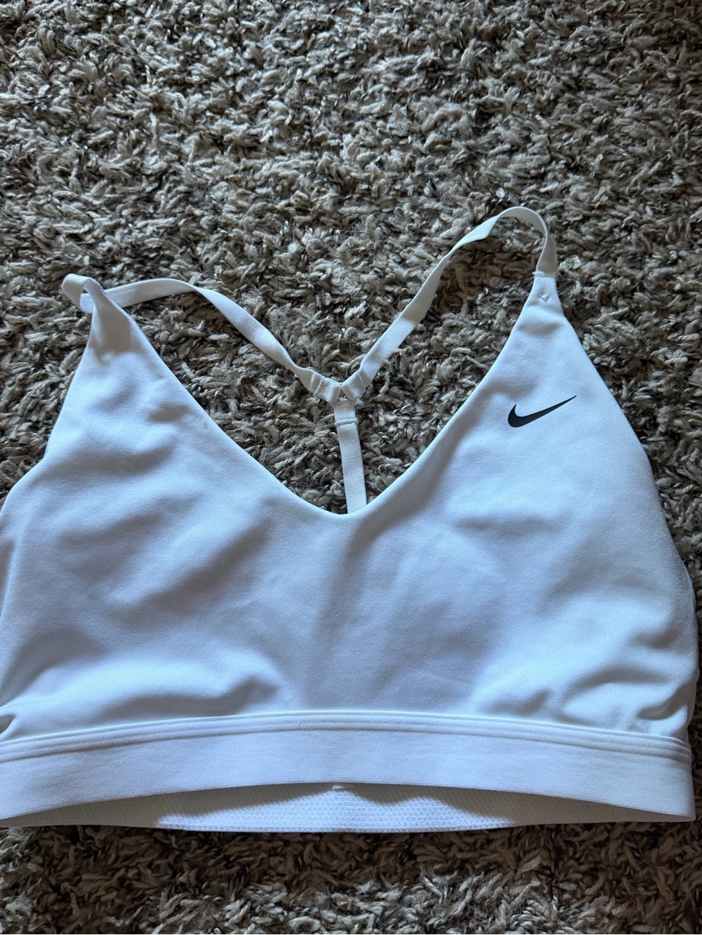 Nike White Racerback Light Support Sports Bralette